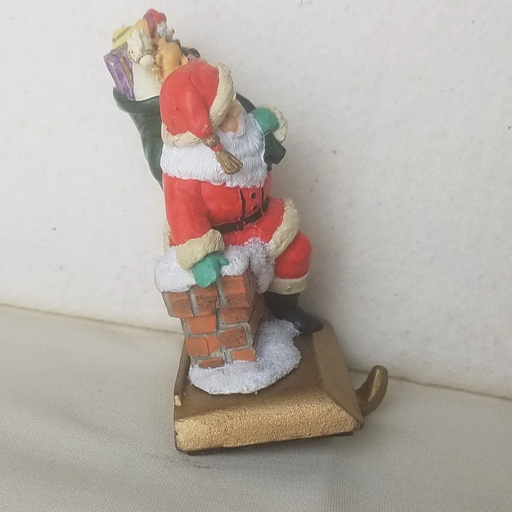 Vntg Santa Claus‎ Christmas Stocking Holder Chimney Gift Bag cast iron Sears